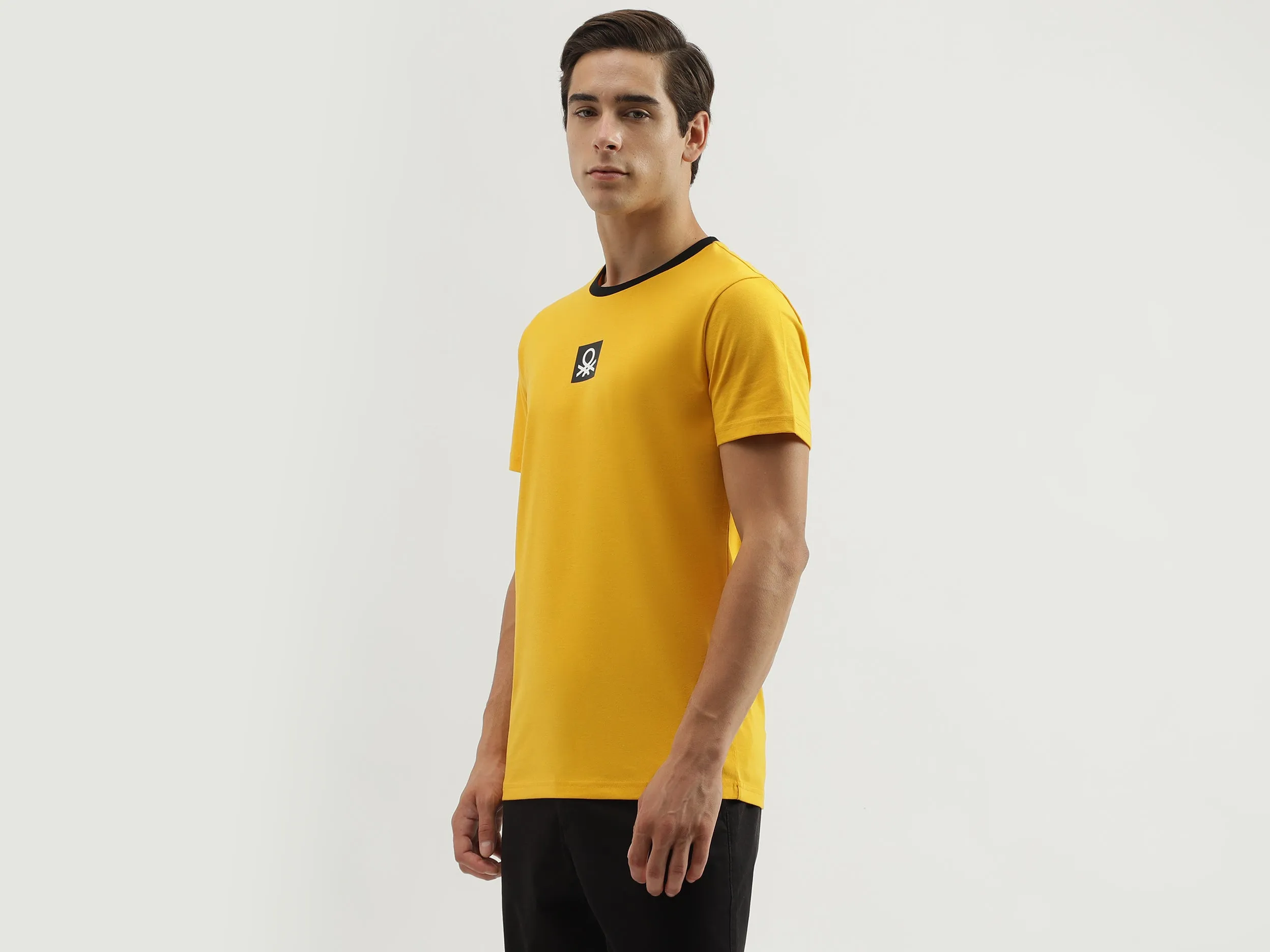 Men's Regular Fit Crew Neck Brand Logo T-Shirt