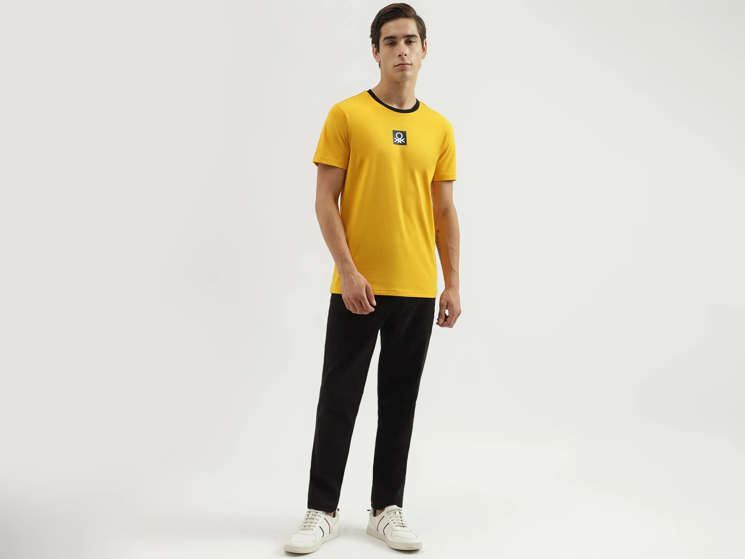 Men's Regular Fit Crew Neck Brand Logo T-Shirt