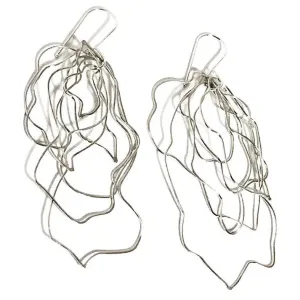 Messy Wire Wave Sterling Silver Earrings MWWE002 by Votive Designs Jewelry