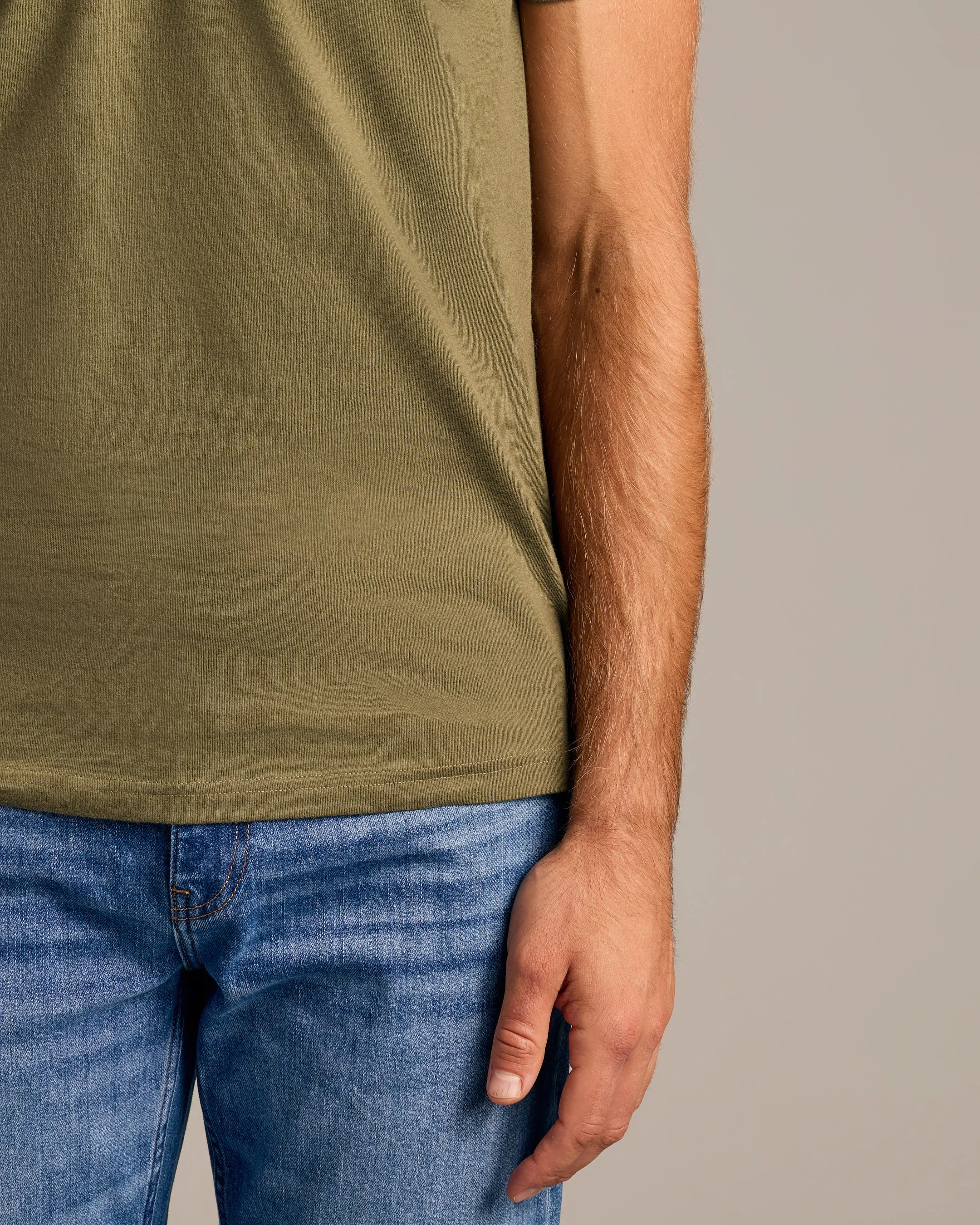 Military Green Short Sleeve Crew Neck Tee
