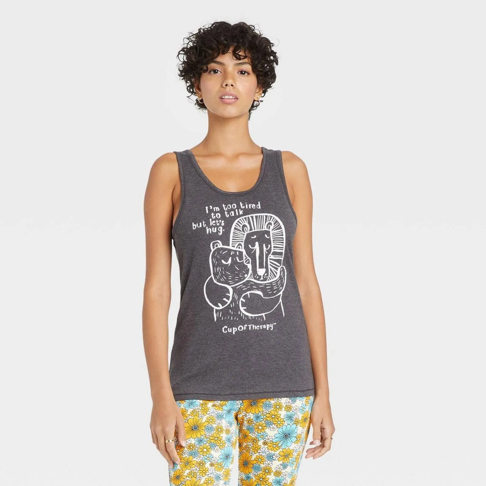 Modern Lux Women's Cup Of Therapy Hug Graphic Tank Top 84683721