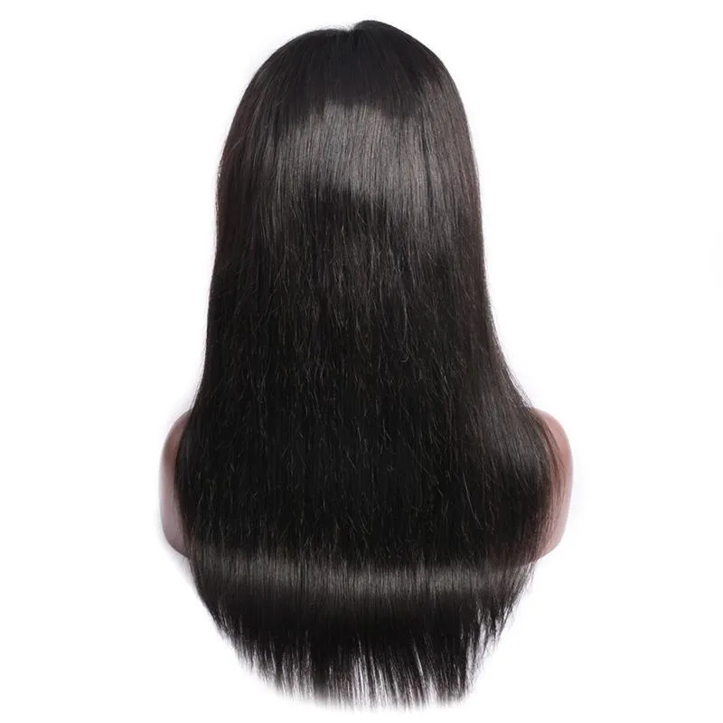 Modern Show 13x6 Transparent Lace Wigs Indian Straight Remy Human Hair With Baby Hair