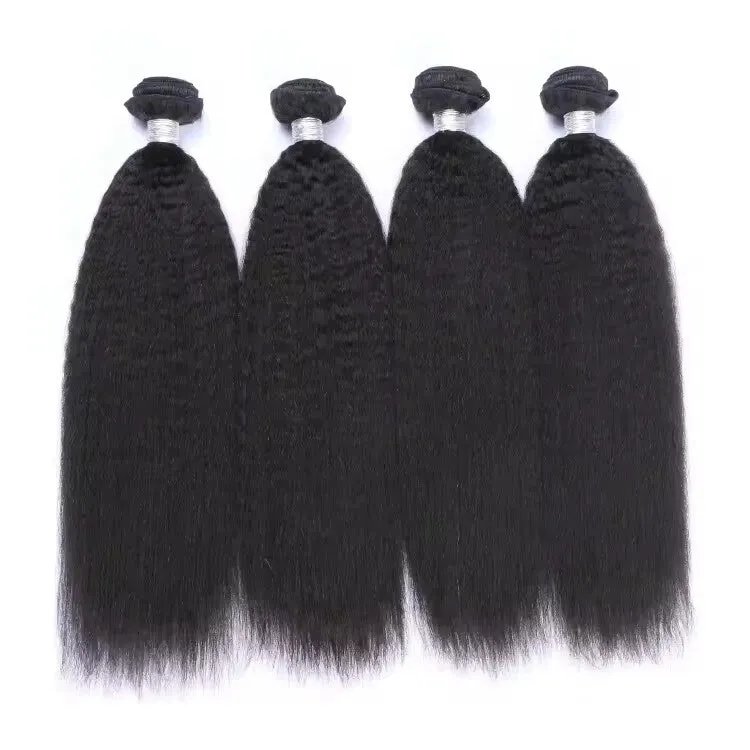 Modern Show Kinky Straight 100% Human Hair 4 Bundles Peruvian Raw Virgin Hair