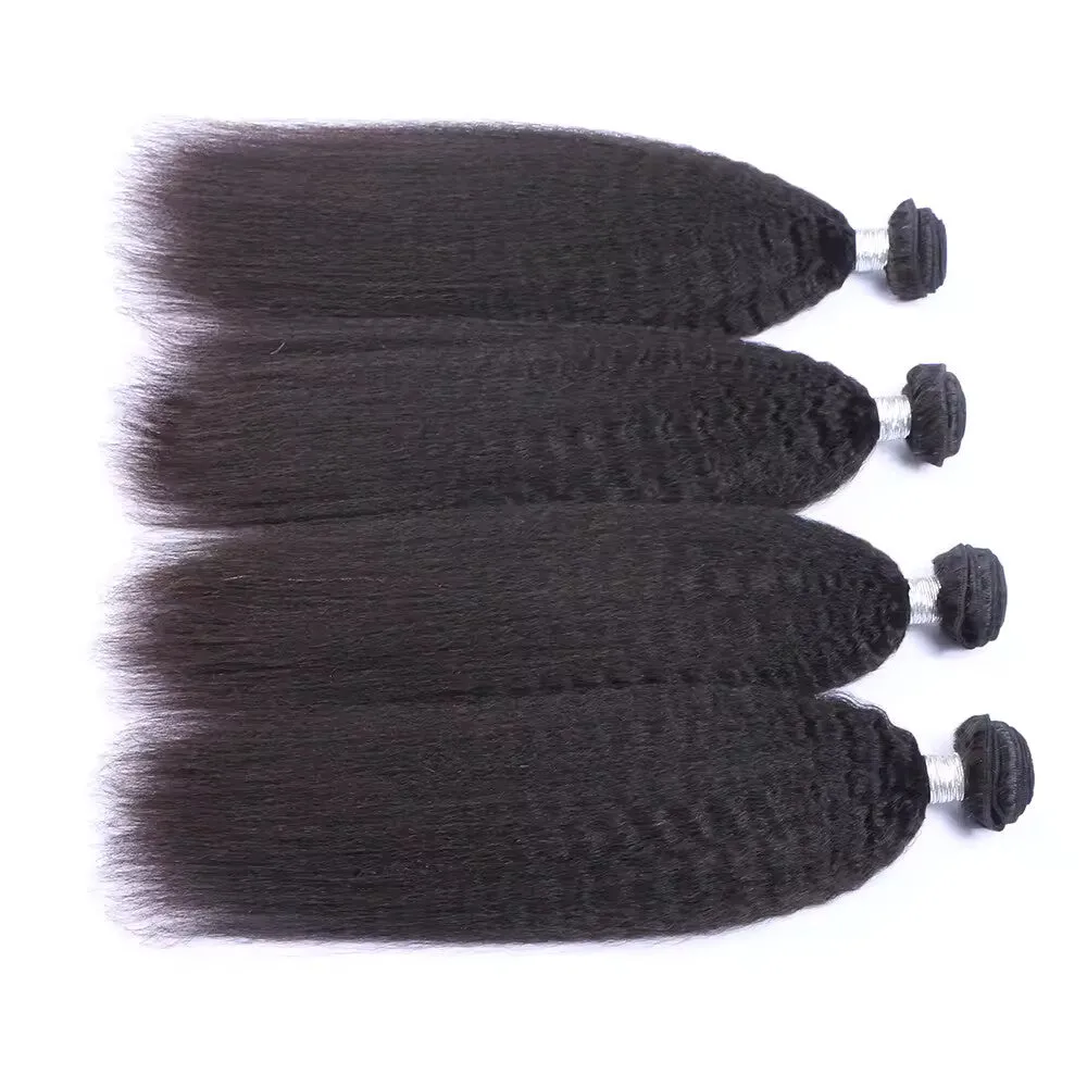 Modern Show Kinky Straight 100% Human Hair 4 Bundles Peruvian Raw Virgin Hair