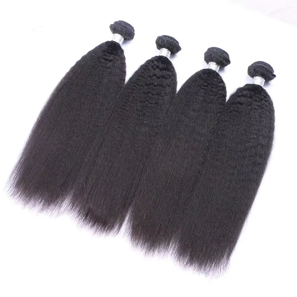 Modern Show Kinky Straight 100% Human Hair 4 Bundles Peruvian Raw Virgin Hair