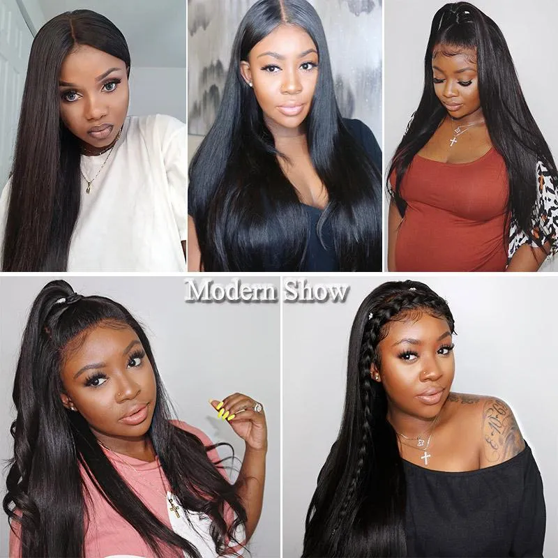 Modern Show Unprocessed Natural Black Indian Remy Straight Human Hair Weave 1 Bundle Deal