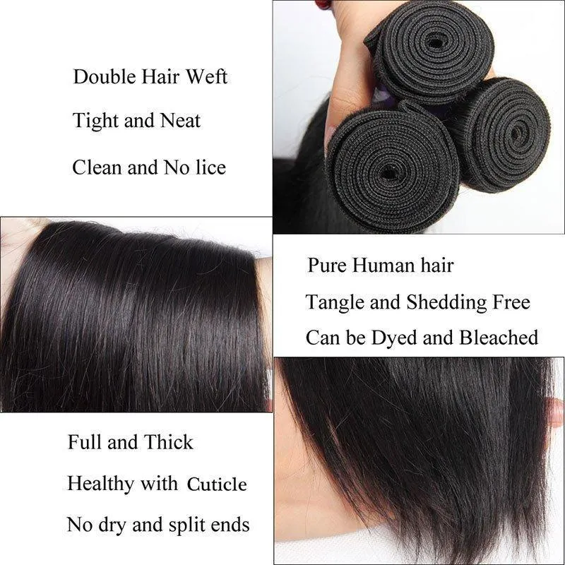 Modern Show Unprocessed Natural Black Indian Remy Straight Human Hair Weave 1 Bundle Deal