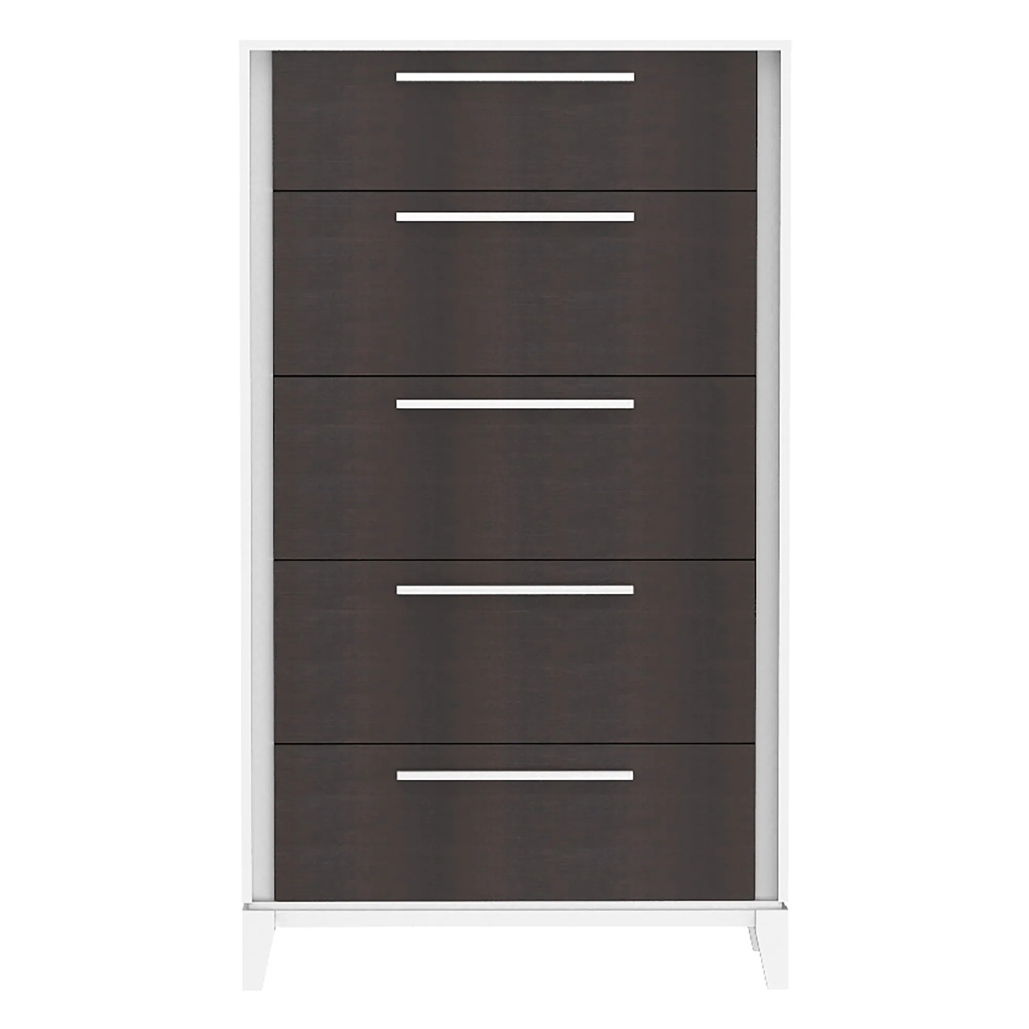 Moderna 5 drawer chest office storage organization, white & wood barn