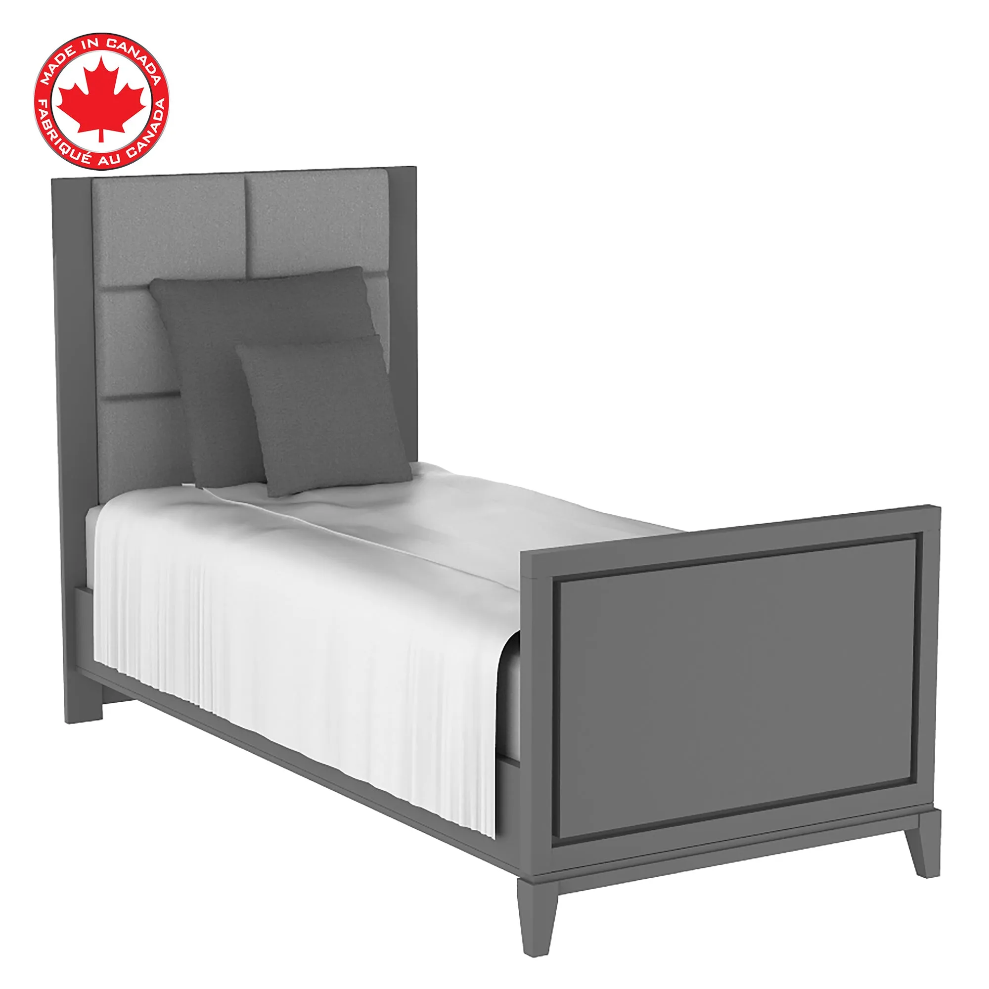 Moderna twin bed, dark grey