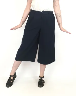 Muji navy wide leg pants size 14