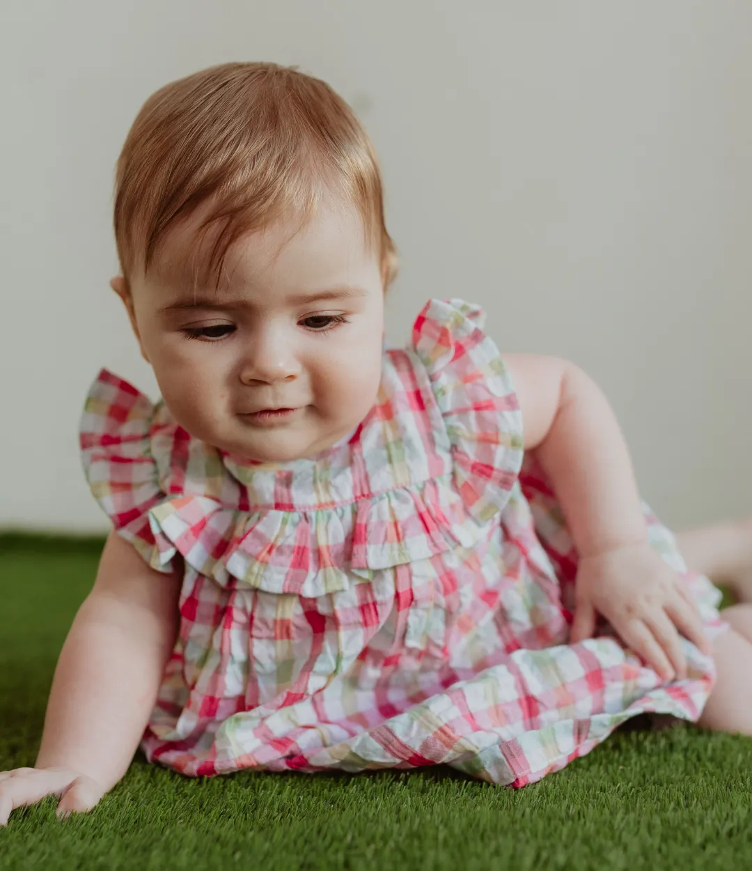 Multicoloured Check Print Dress And Pant Set