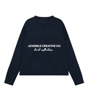 NAVY BLUE KNIT SWEATER