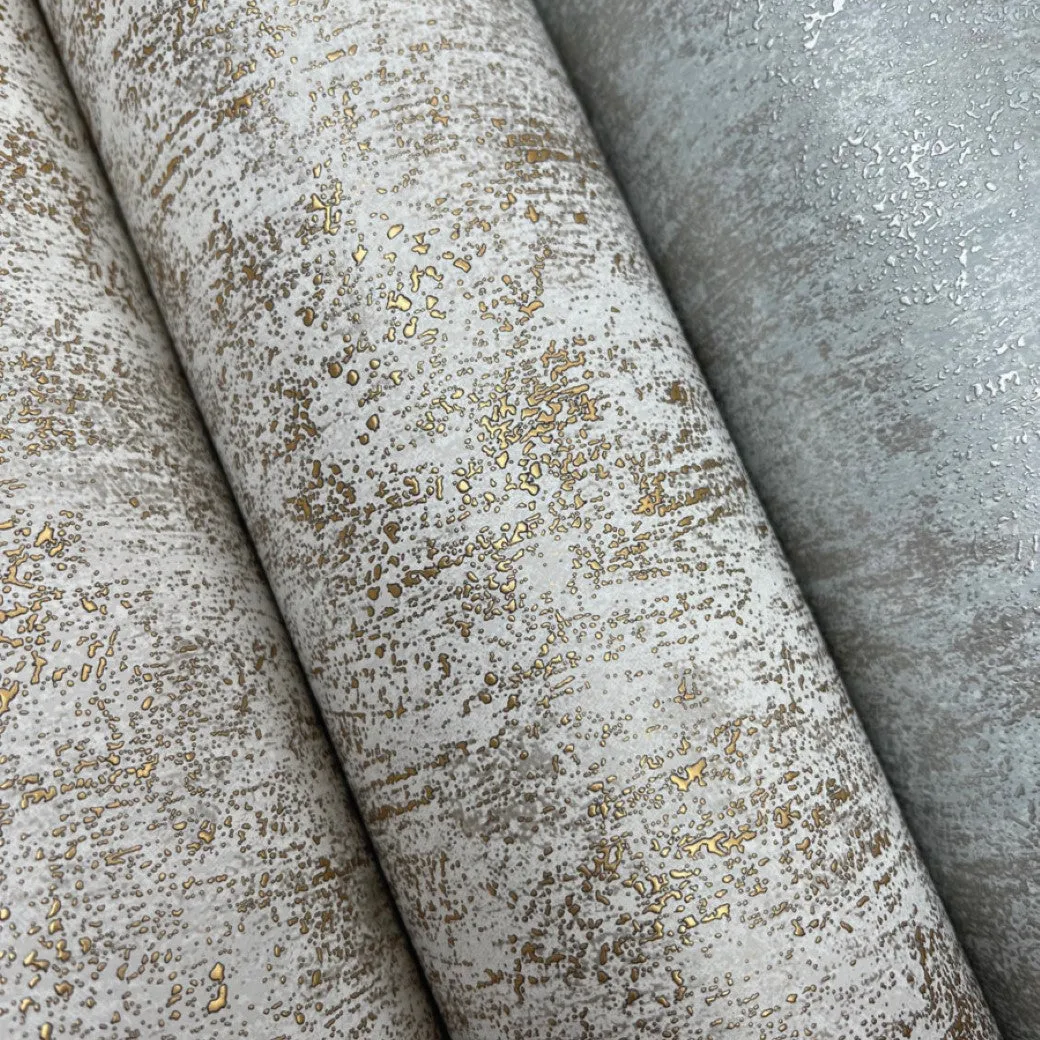 Neutral & Gold Shimmering Patina Wallpaper (57 SqFt)