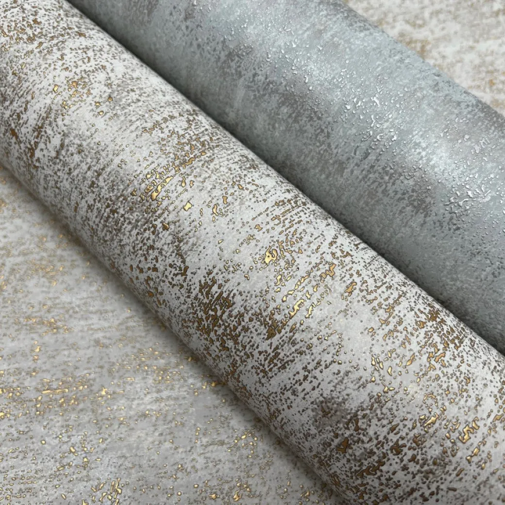 Neutral & Gold Shimmering Patina Wallpaper (57 SqFt)
