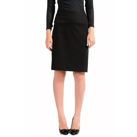 NEW RENUAR elasticated pencil skirt in black