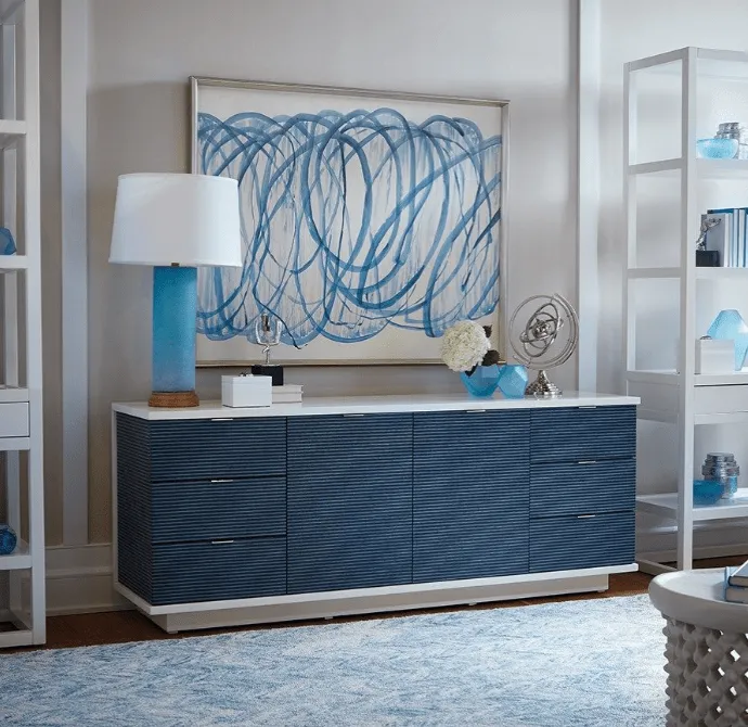 Nikki Beach Grasscloth Media Cabinet