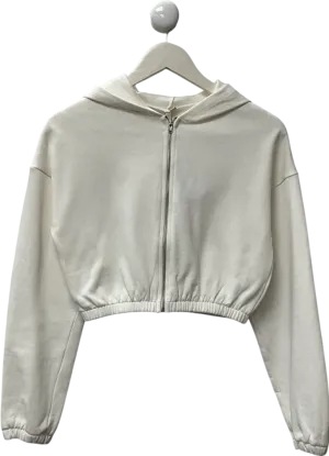 NLY trend White Cropped Zip Hoodie UK S