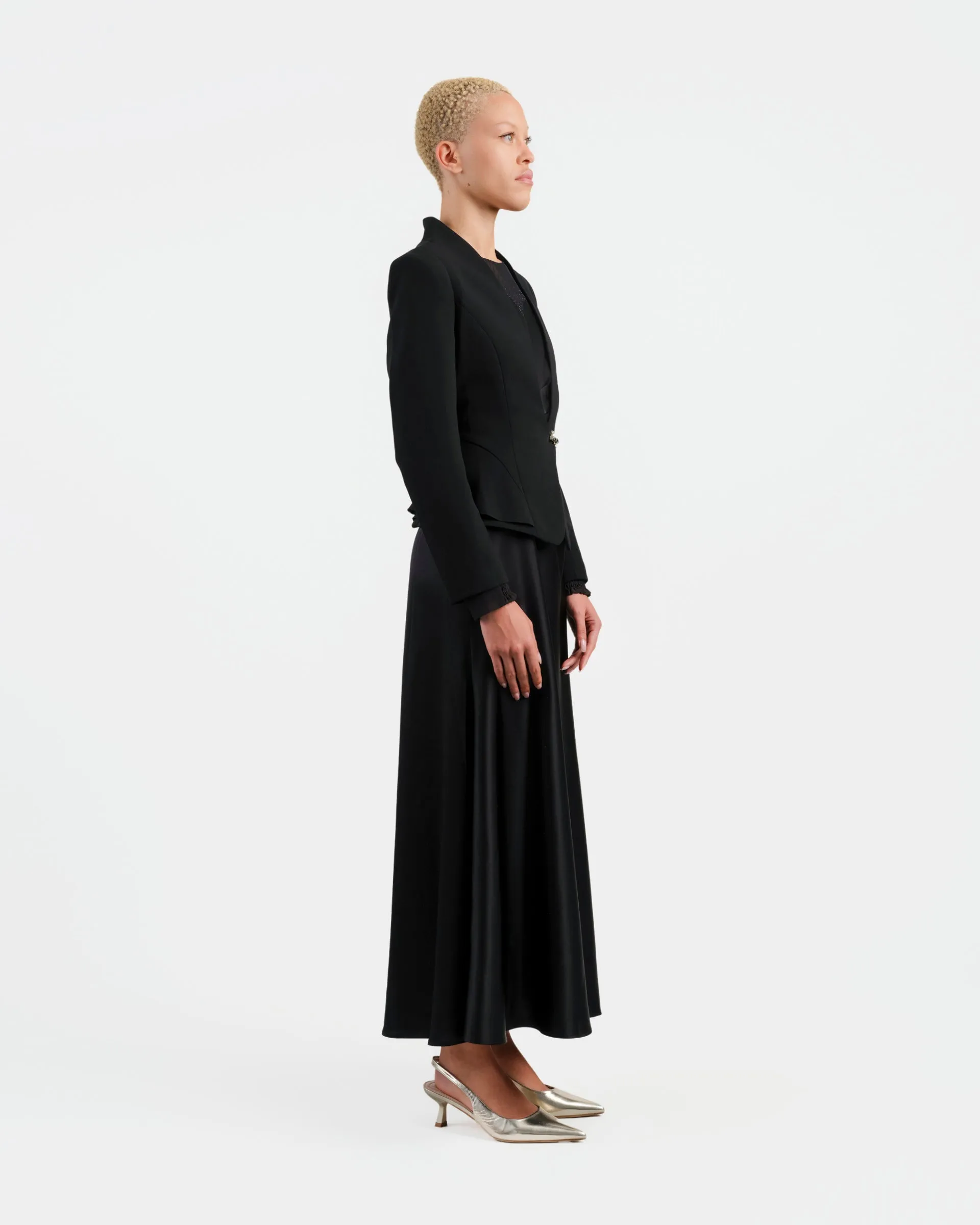 Noir Bamboo-Clasp Blazer