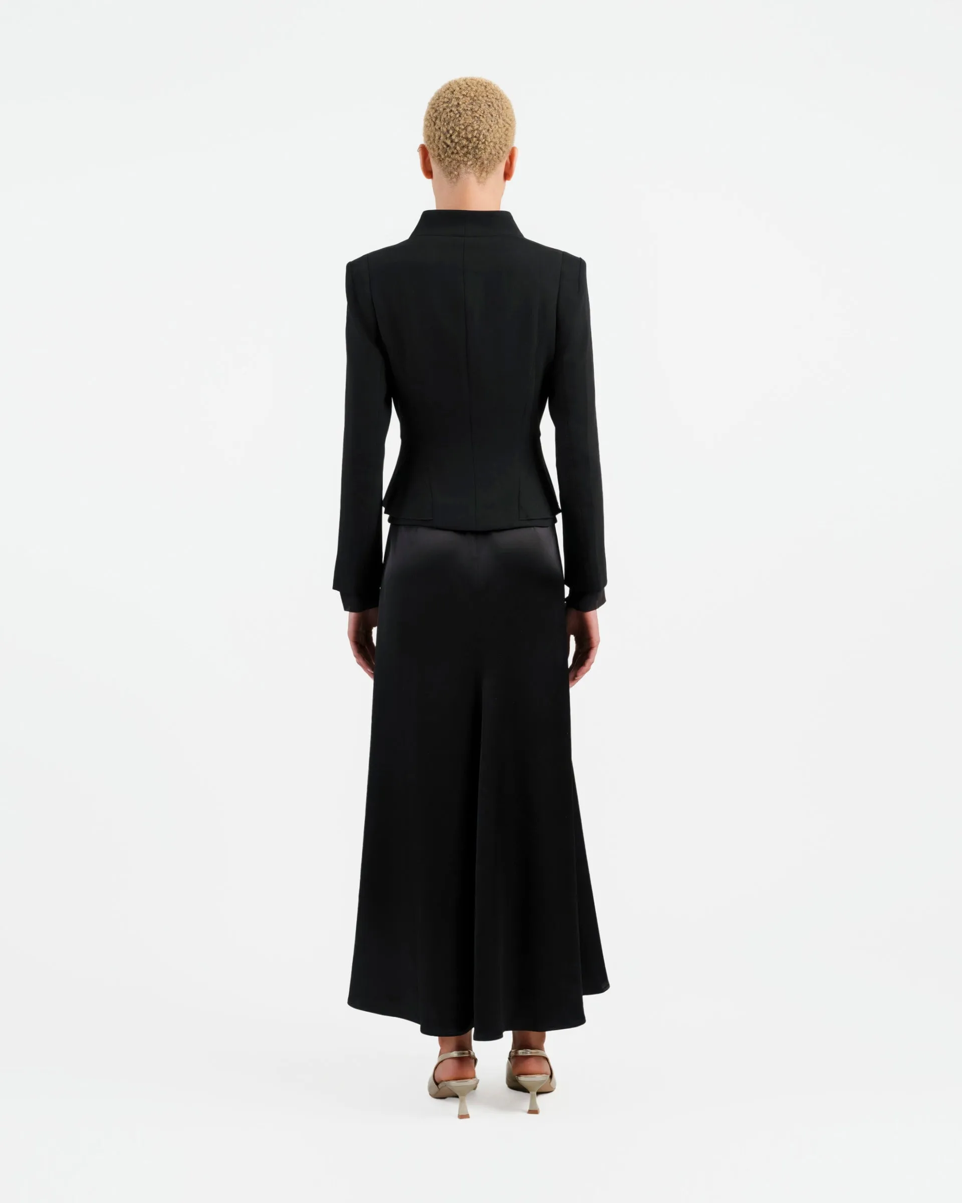 Noir Bamboo-Clasp Blazer