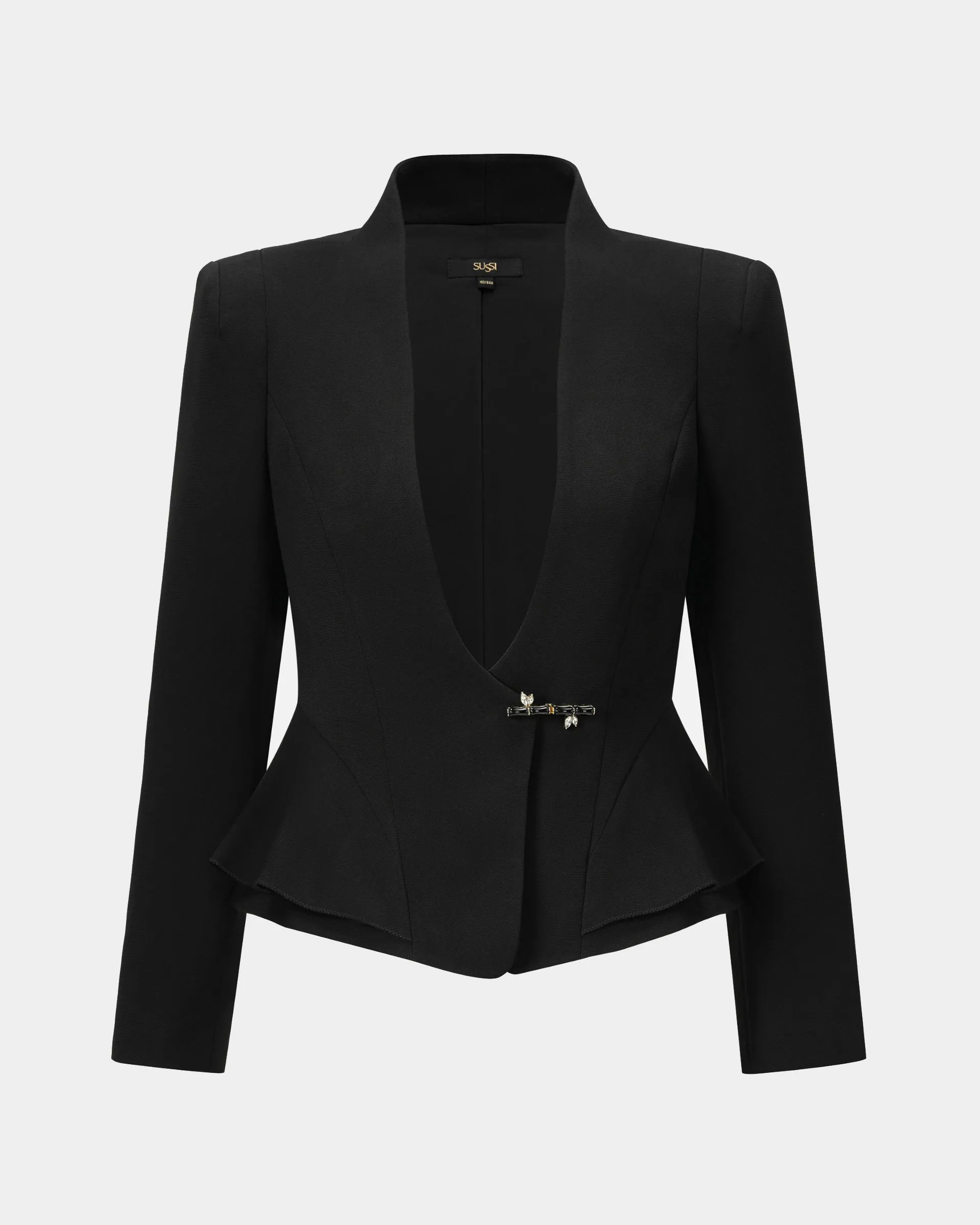 Noir Bamboo-Clasp Blazer