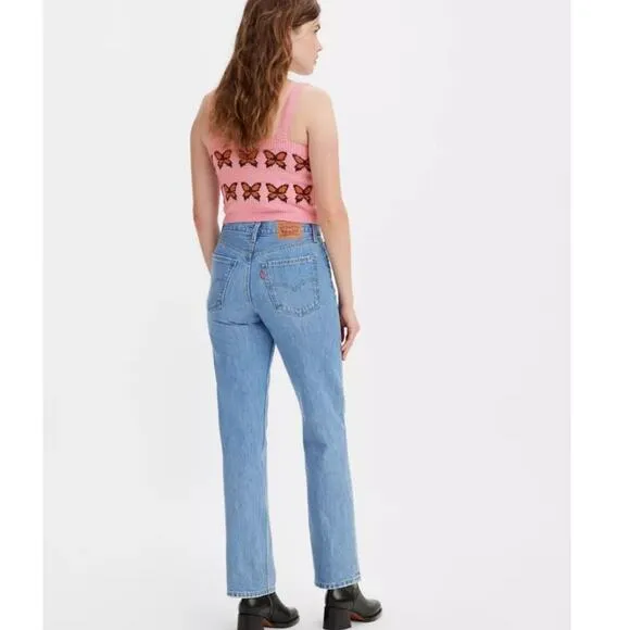 NWOT Levi's Women's Low Pro Straight Jeans in Charlie Try - Medium Wash Size 24