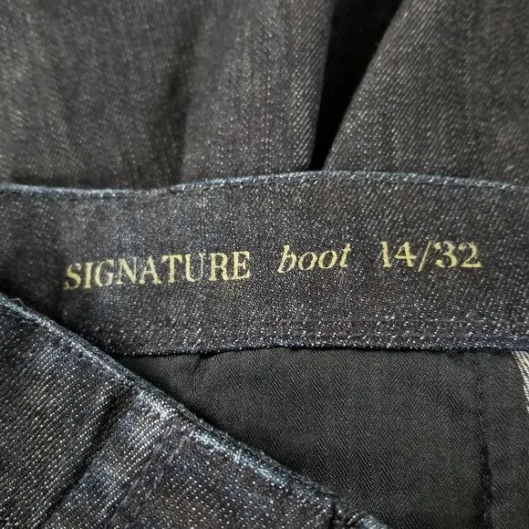 NWT Talbots Premium Indigo Jeans Womens Size 14x32 Signature Boot Cut Dark Denim