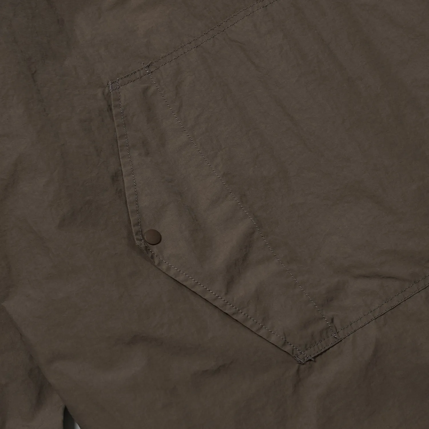 NYLON UTILITY POCKET OVERSHIRT - BROWN