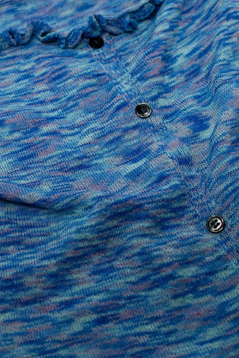 Off The Shoulder Cropped Knitted Top in Blue