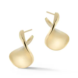 On The Edge Yellow Gold Earrings
