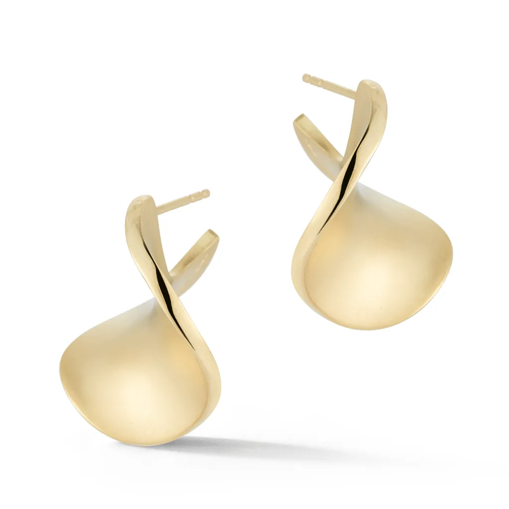On The Edge Yellow Gold Earrings