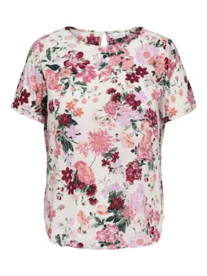 Only Carmakoma Vica Blouse White Floral