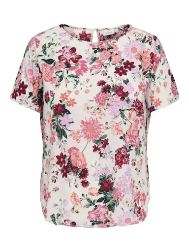 Only Carmakoma Vica Blouse White Floral