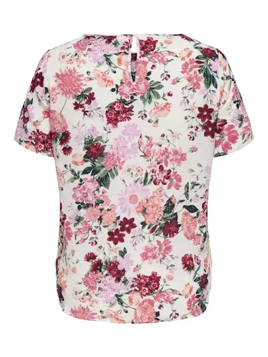 Only Carmakoma Vica Blouse White Floral