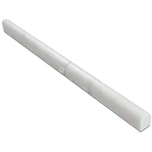 Oriental White (Eastern White) Marble 1/2 X 12 Pencil Liner Trim Molding, Polished