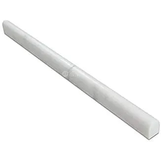 Oriental White (Eastern White) Marble 1/2 X 12 Pencil Liner Trim Molding, Polished