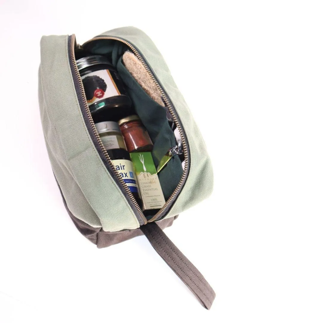 Oryx Canvas Dopp Kit - - Charcoal Black - Toiletry / Travel / Artist Kit Bag