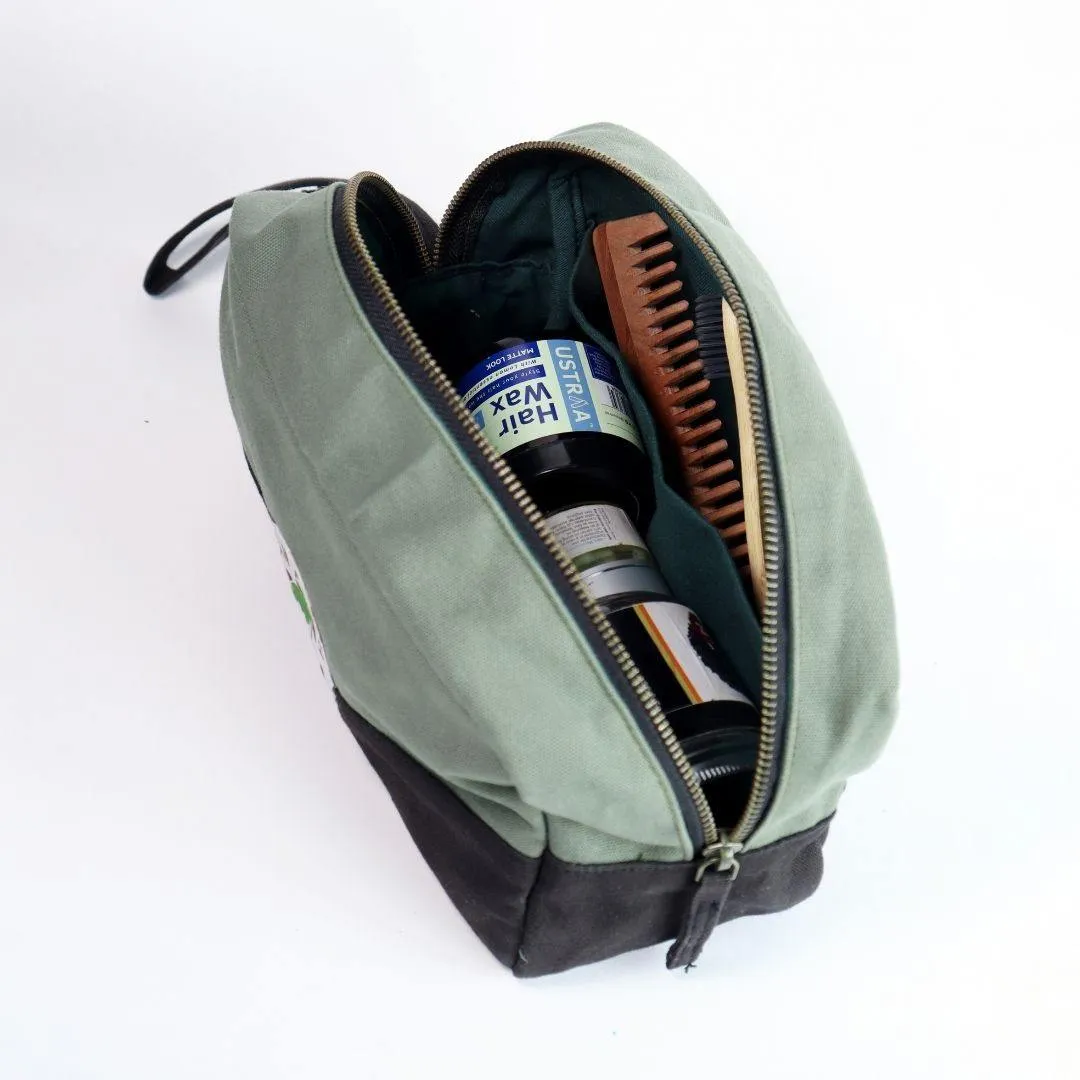 Oryx Canvas Dopp Kit - - Charcoal Black - Toiletry / Travel / Artist Kit Bag