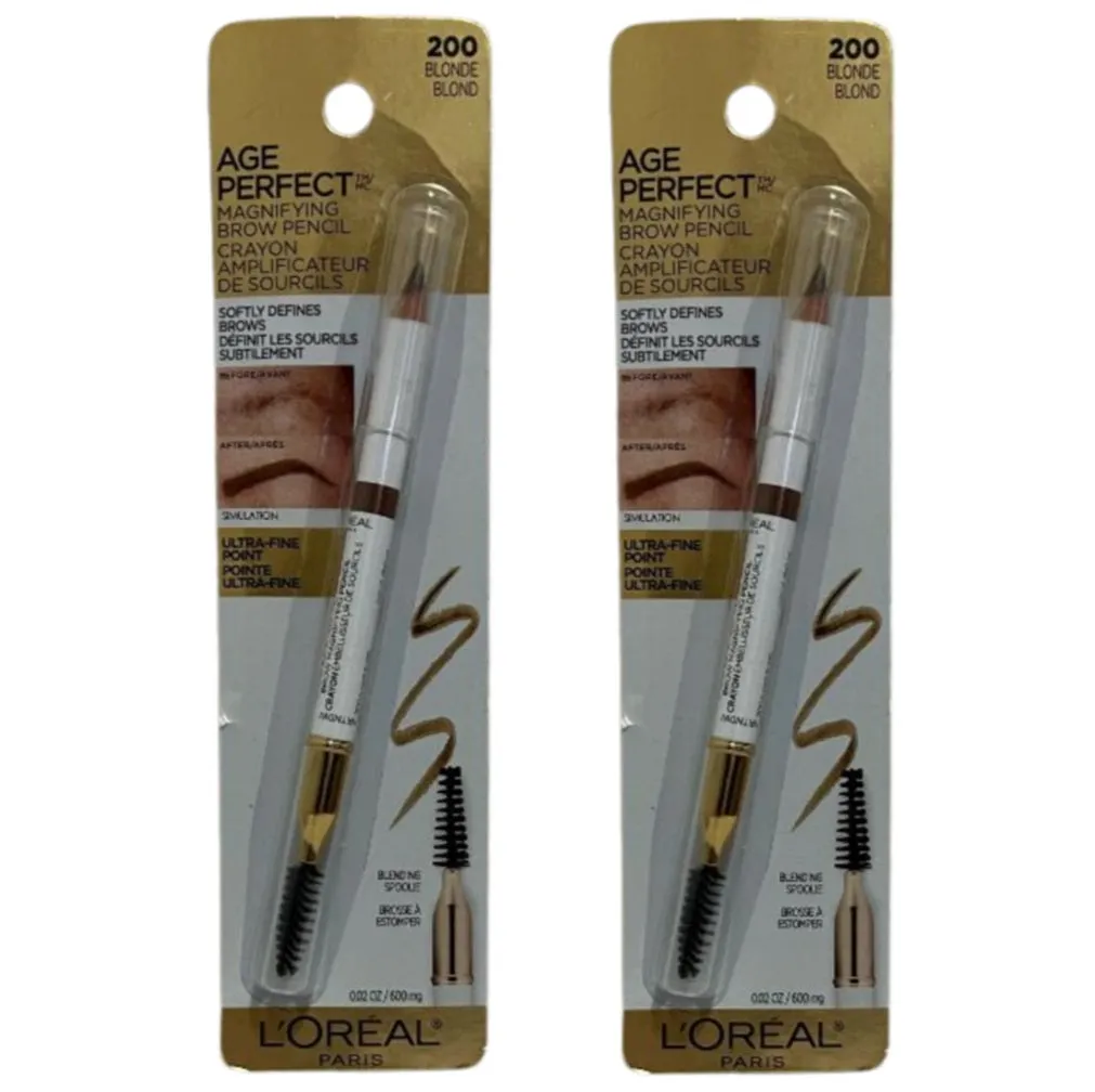 Pack of 2 L'Oreal Paris Age Perfect Magnifying Brow Pencil , Blonde 200