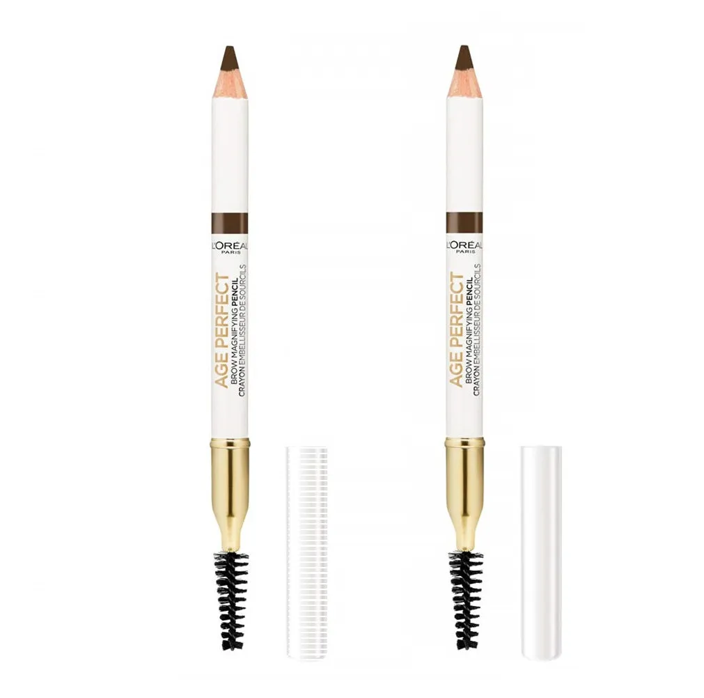 Pack of 2 L'Oreal Paris Age Perfect Magnifying Brow Pencil , Deep Brown 204