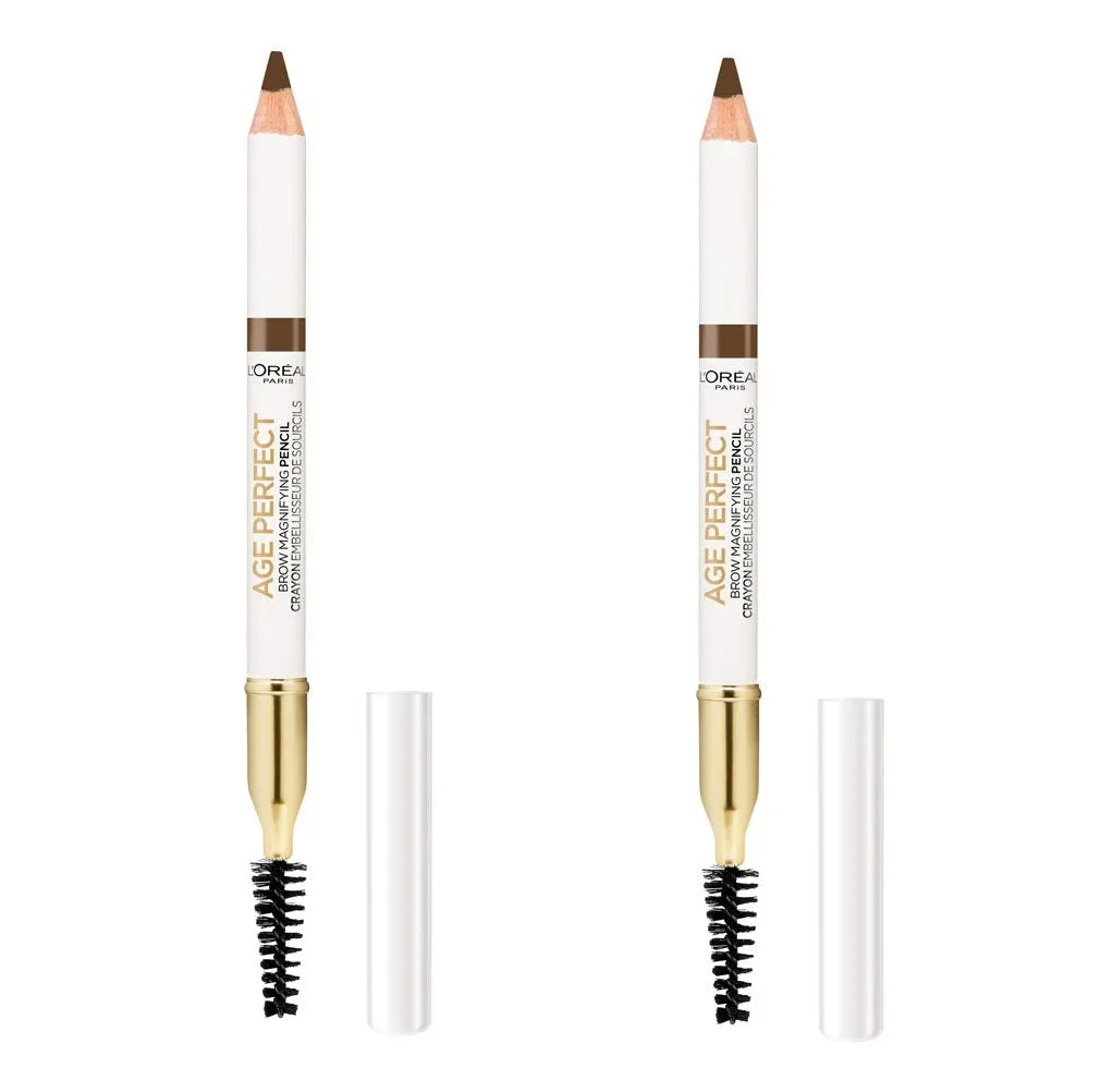 Pack of 2 L'Oreal Paris Age Perfect Magnifying Brow Pencil , Soft Brown 202