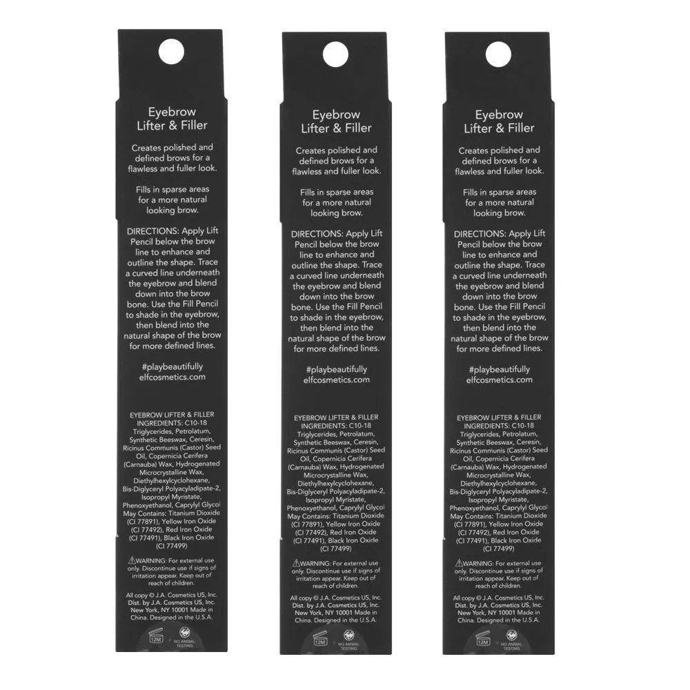 Pack of 3 e.l.f. Eyebrow Lifter & Filler, Ivory/Light 81601
