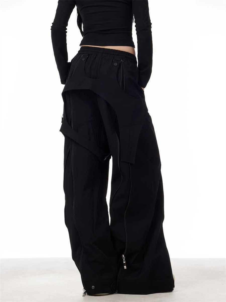 Patchwork Design Casual Loose Wide-leg Pants