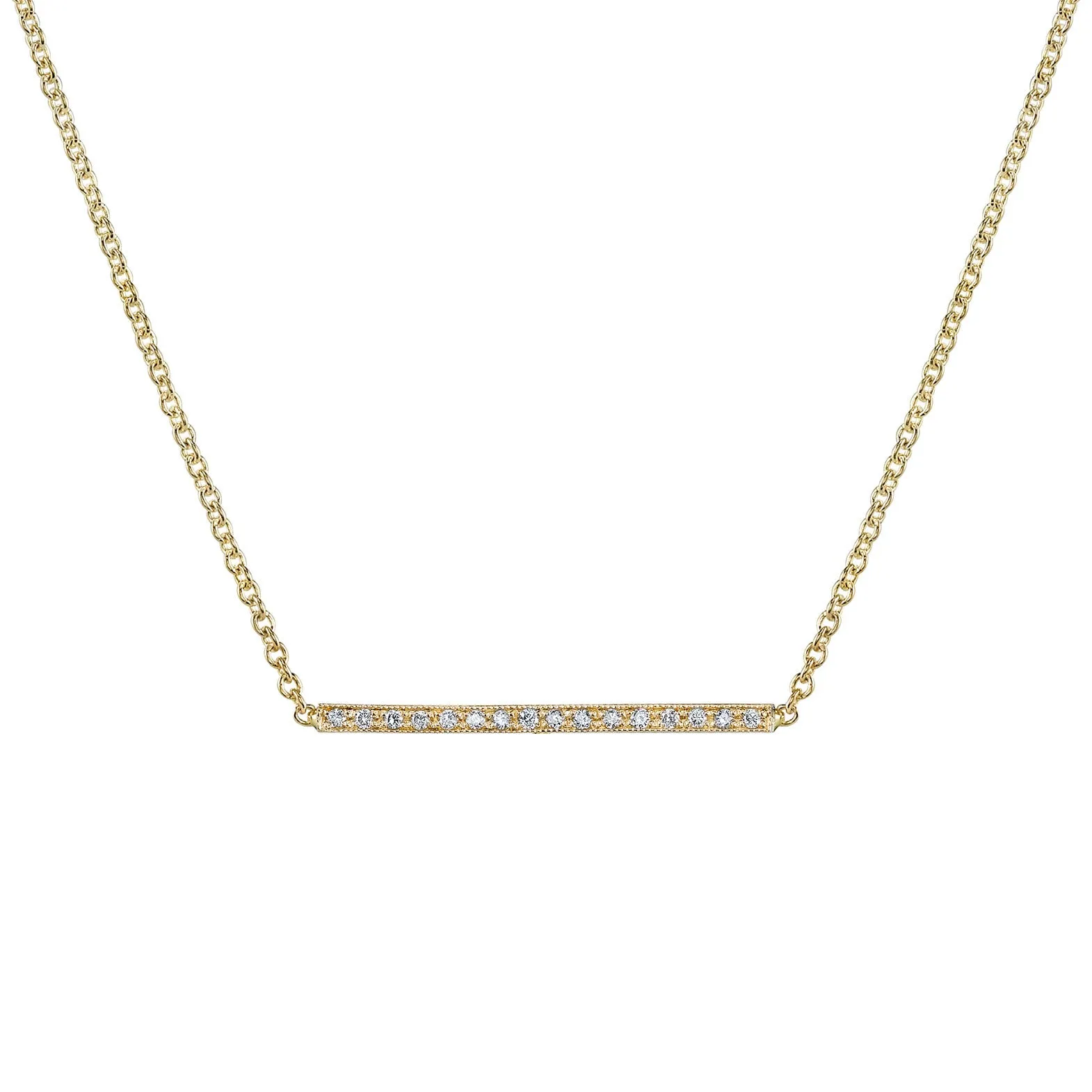 Pave Straight Bar Necklace