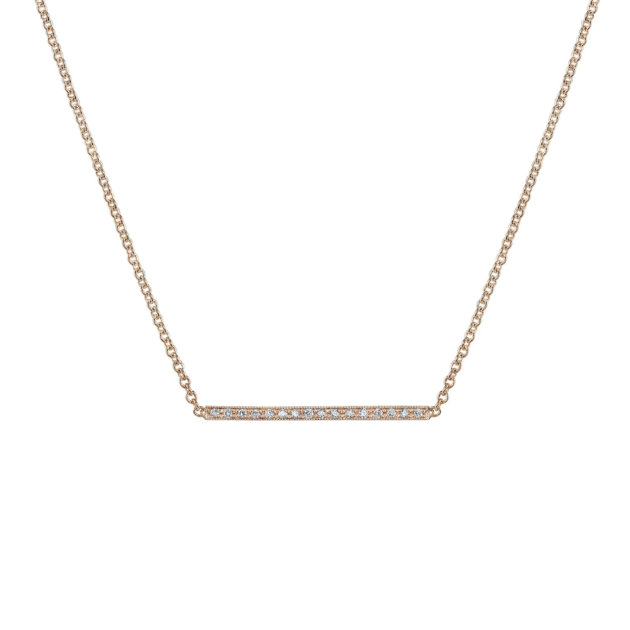 Pave Straight Bar Necklace