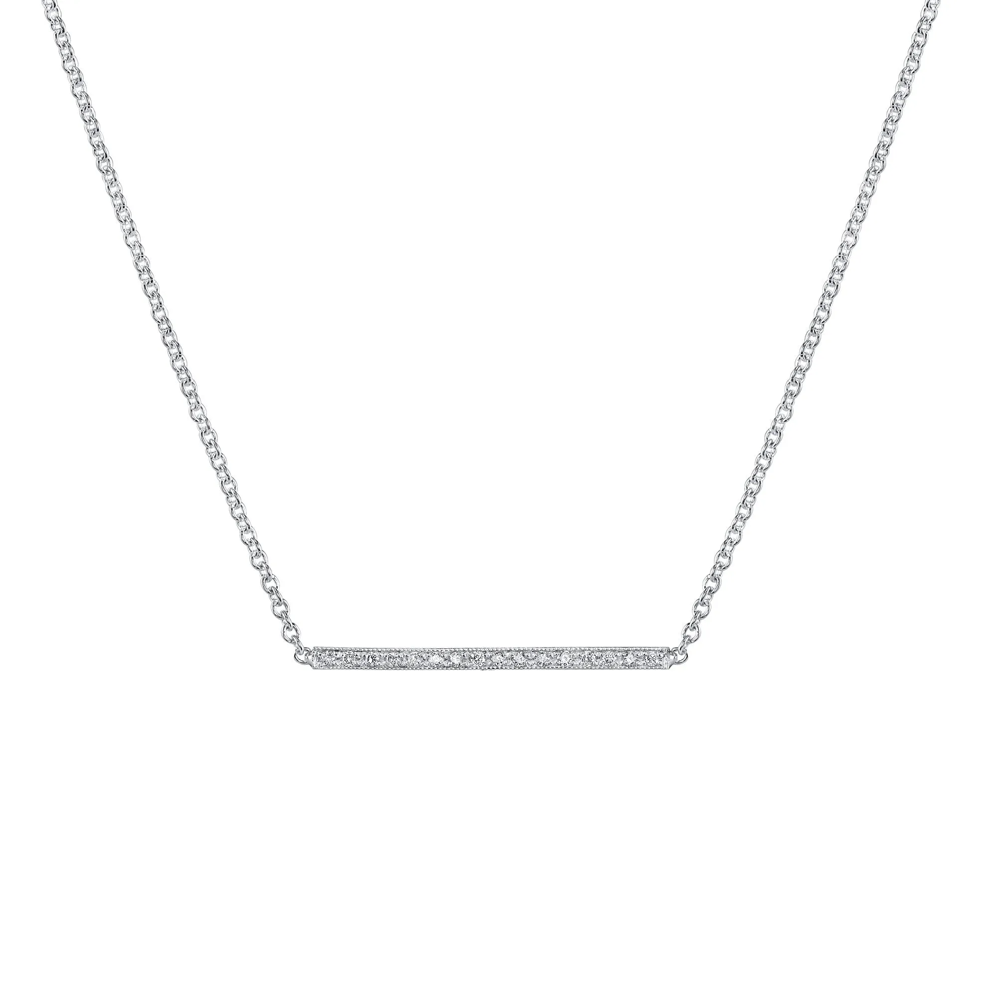 Pave Straight Bar Necklace