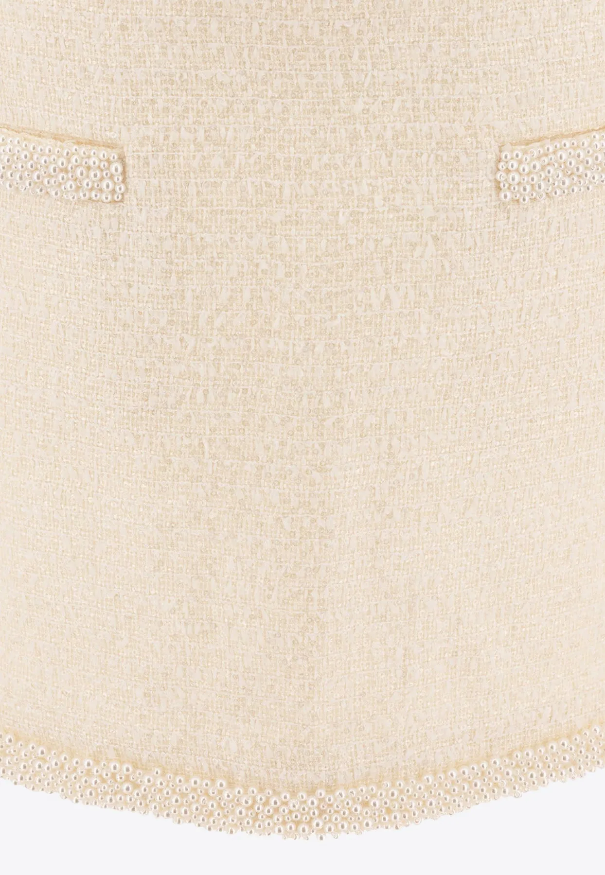 Pearl Embellished Mini Bouclé Skirt