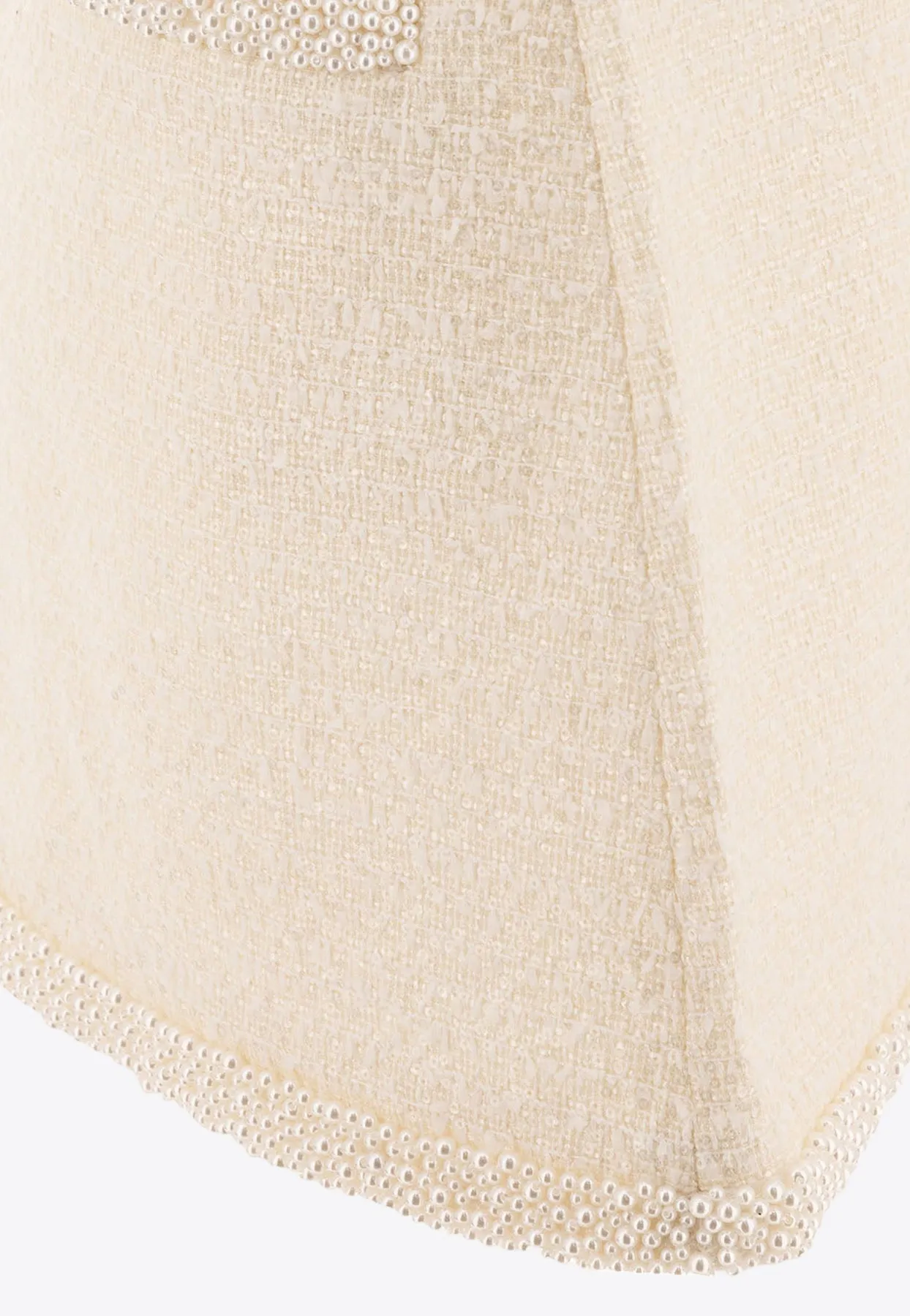 Pearl Embellished Mini Bouclé Skirt