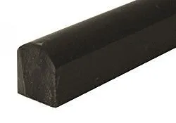 Pencil Bullnose Black Marble 3/4"X12" Polished Trim