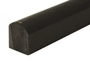 Pencil Bullnose Black Marble 3/4"X12" Polished Trim