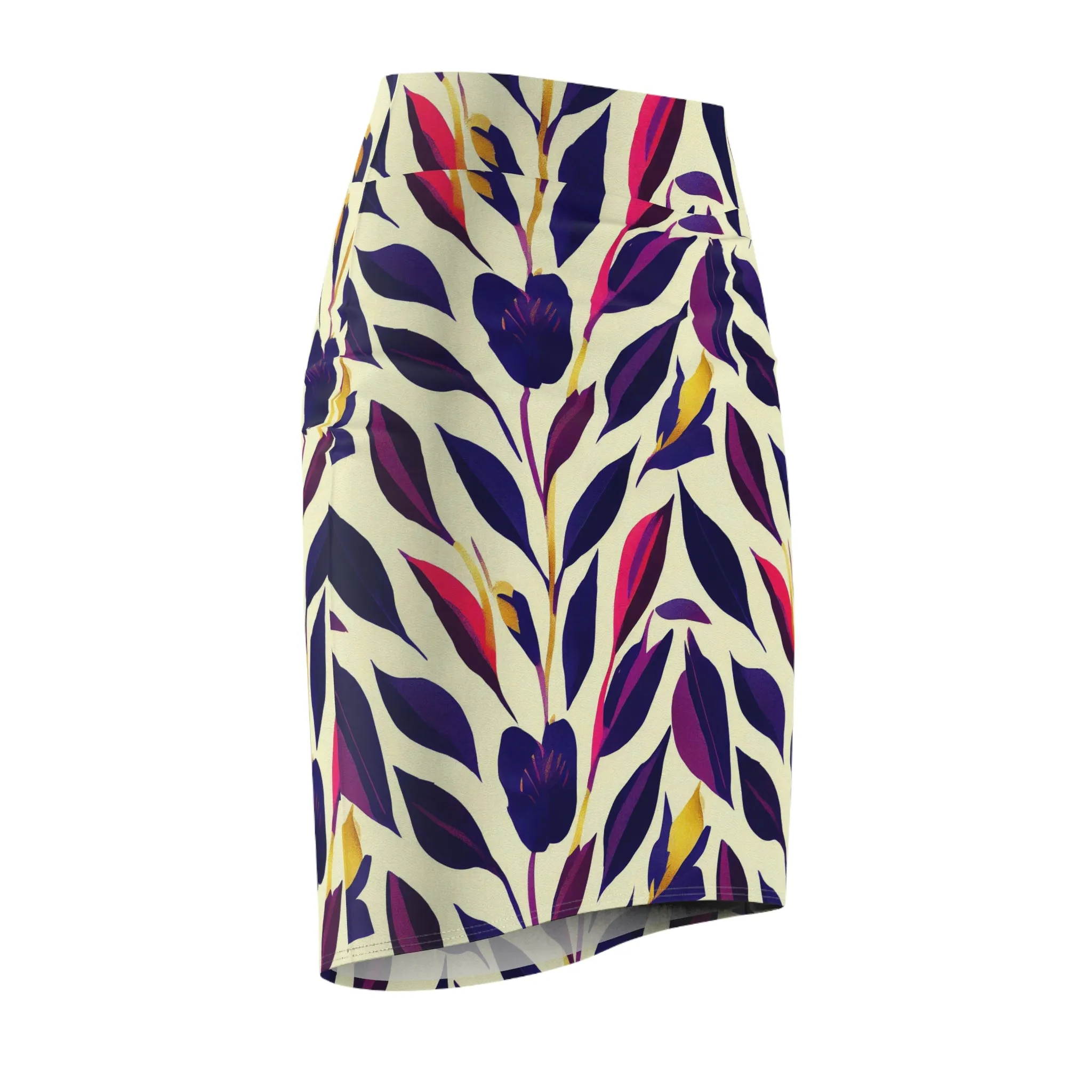Pencil Skirt - Violet Flourish Damask